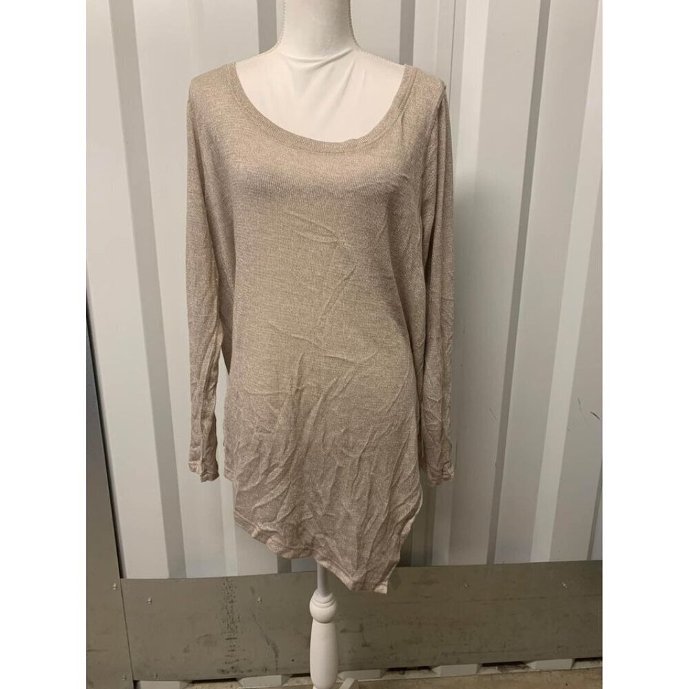 NWT Lane Bryant Metallic Gold Lightweight Knit Top Womens Plus Size 18/20